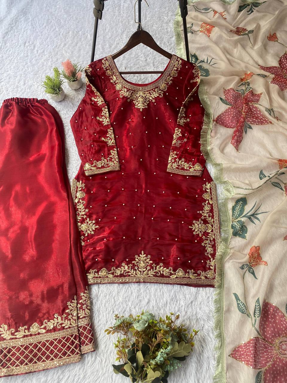 The Ivory Celestial Botanical Gharara